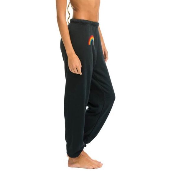 Aviator Nation Charcoal Rainbow Embroidered Sweatpants - Picture 1 of 7